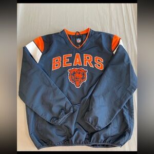 NFL Chicago Bears Navy Blue V-Neck Pullover Windbreaker (XXL)